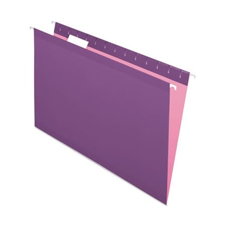 Tops Business Forms Pendaflex, COLORED REINFORCED HANGING FOLDERS, LEGAL SIZE, 1/5-CUT TAB, VIOLET, 25PK 415315VIO